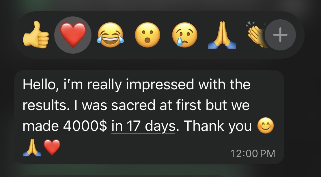 Client message — campaign results